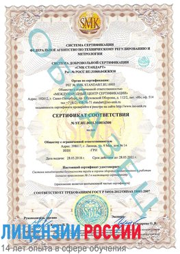 Образец сертификата соответствия Канаш Сертификат OHSAS 18001