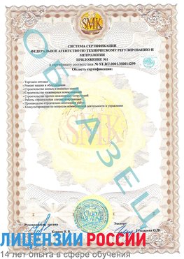 Образец сертификата соответствия (приложение) Канаш Сертификат ISO 14001
