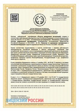 Приложение к сертификату для ИП Канаш Сертификат СТО 03.080.02033720.1-2020
